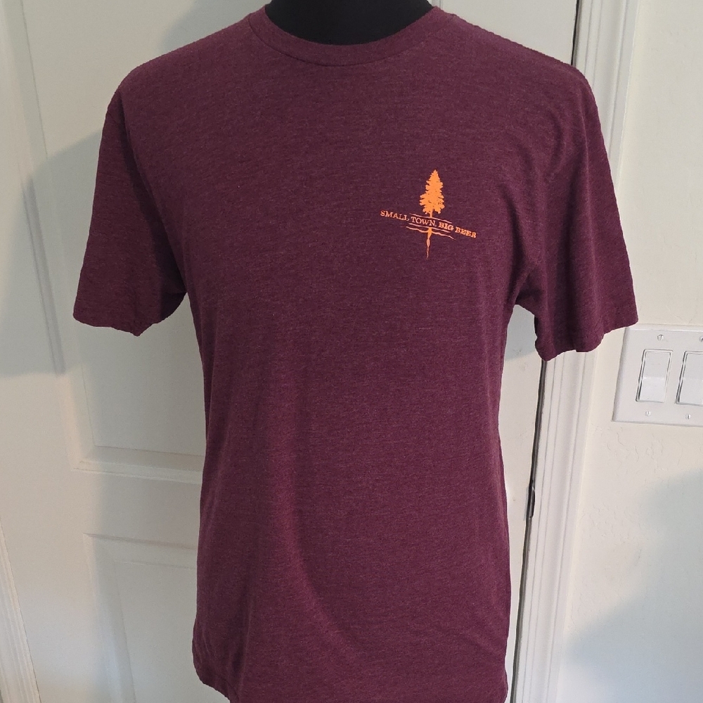 Pinetop Brewing Burgundy Tee with Tree Graphic